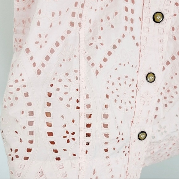 Ganni broderie anglaise eyelet pink puff sleeves mini dress .Excellent condition - Picture 3 of 7